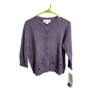 Vintage Rosanna Lambswool Embroidered Grandmacore Prairie Cottagecore Cardigan M